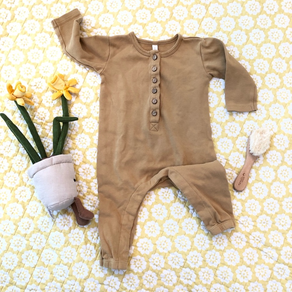 Quincy Mae Longsleeve Jumpsuit in Honey